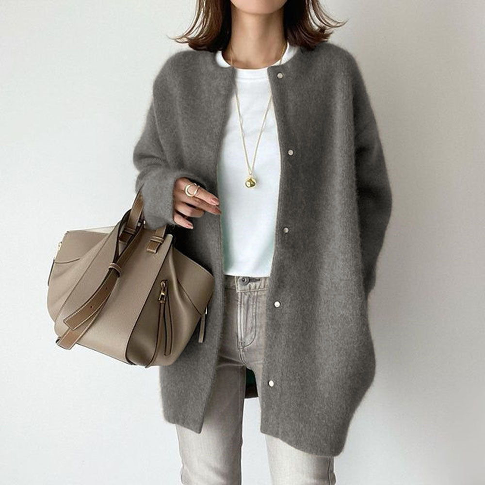 CozyCharm™ - Loose Round Neck Knit Cardigan | Stylish Winter Jacket