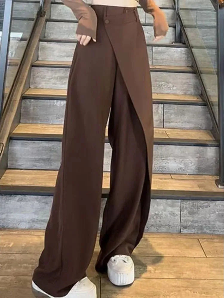 ChicFlow™ Irregular Wide-Leg Pants – Elegant High-Waist Loose Trousers