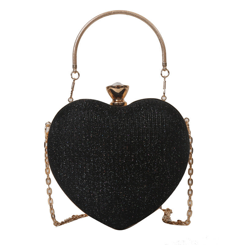 GlamHeart™ Luxury Heart-Shaped Evening Clutch – Sparkle & Elegance