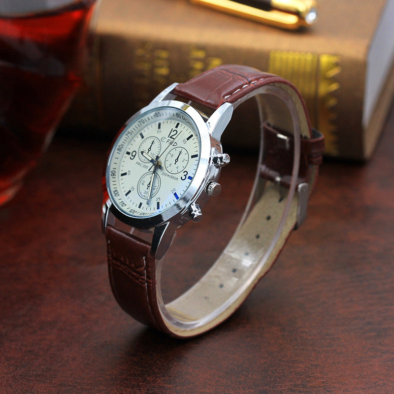 Azure Glass Belt Men's Fashion Gift Quartz Watch