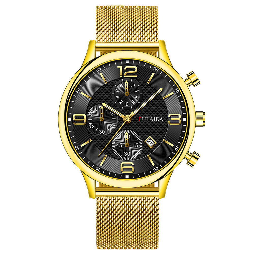 Timeless Mesh Calendar Quartz Watch for Men