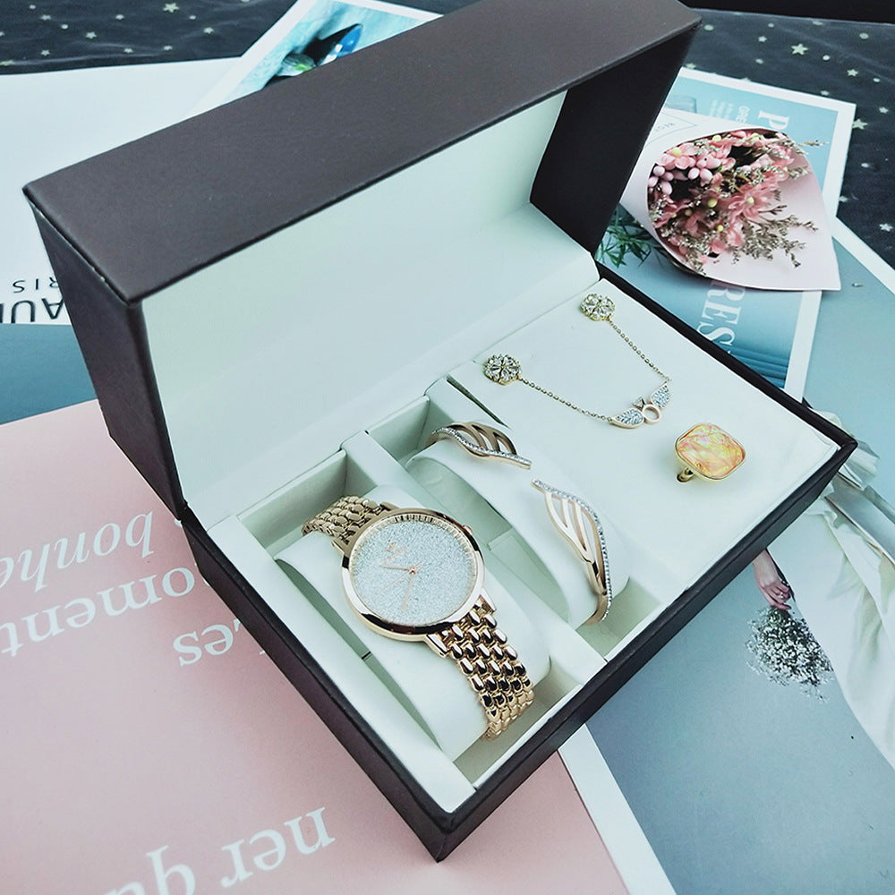 5-Piece Watch Gift Box Set with Fashion Accessories