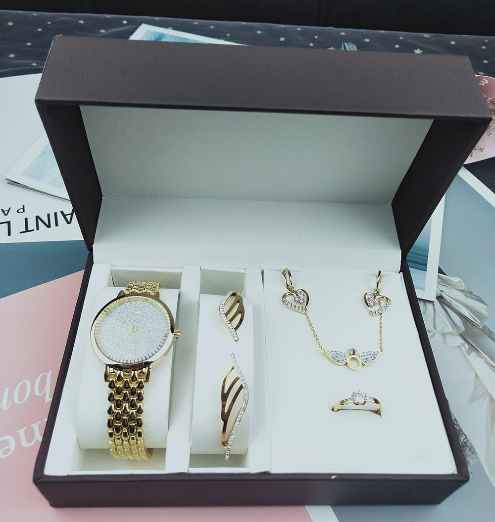 5-Piece Watch Gift Box Set with Fashion Accessories