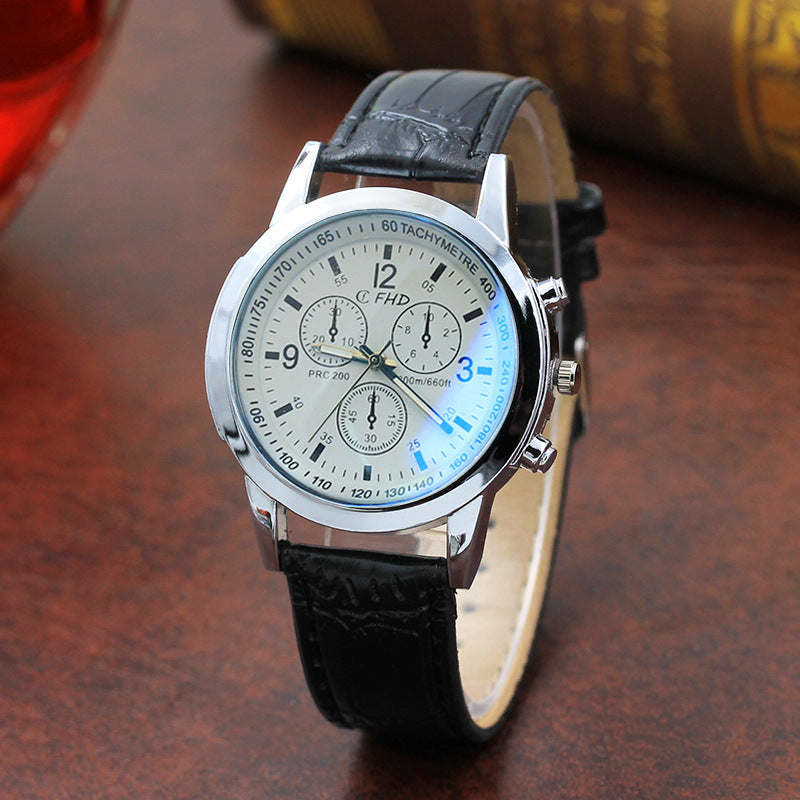 Azure Glass Belt Men's Fashion Gift Quartz Watch