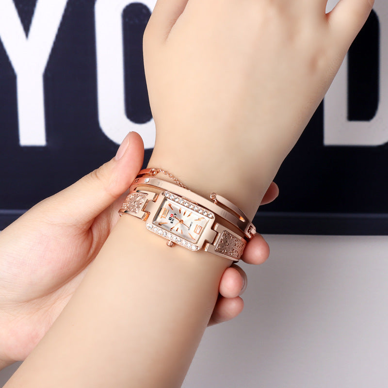 AliExpress Amazon Fashion Bracelet Watch - Rose Gold Square Dial