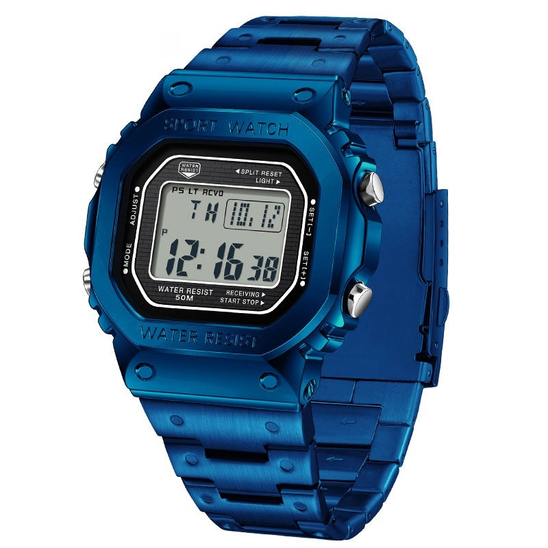 Square Fashion Sport Watch with Alarm Clock and Hand-Lifting Light Function