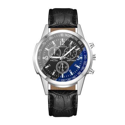 AeroLux™ Blue Glass Quartz Watch – Stylish Men's Timepiece