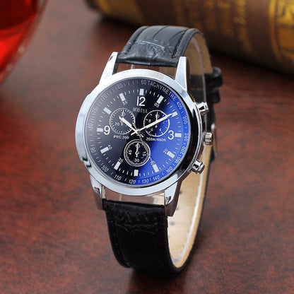 AeroLux™ Blue Glass Quartz Watch – Stylish Men's Timepiece