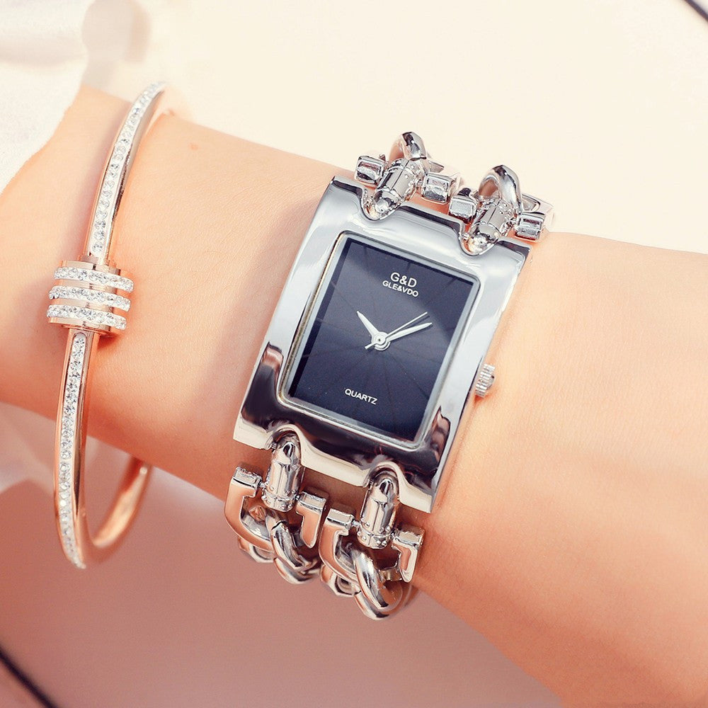 AliExpress Two-Chain Explosion-Proof Quartz Female Watch