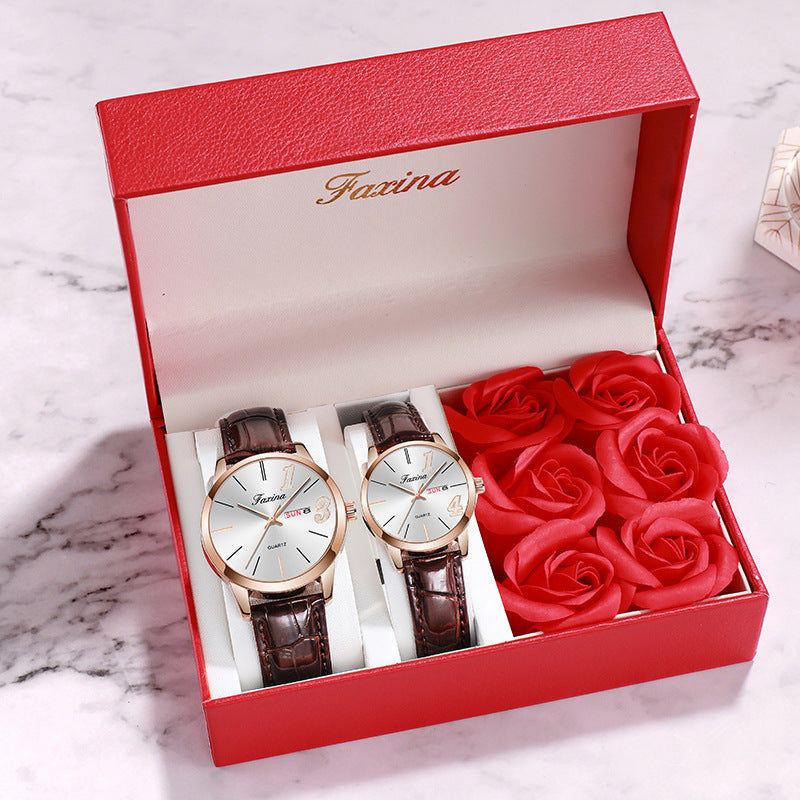 Fasina Couple Models For Life 1314 Simple Female Watch Male Valentine'S Day Gift Watch Set