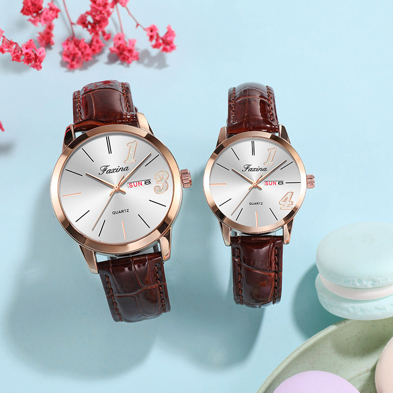 Fasina Couple Models For Life 1314 Simple Female Watch Male Valentine'S Day Gift Watch Set