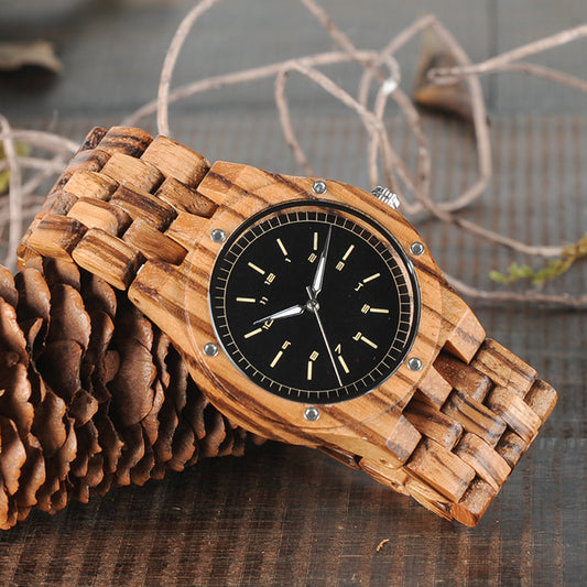 Pastoral Unique Quartz Wooden Watch for Men