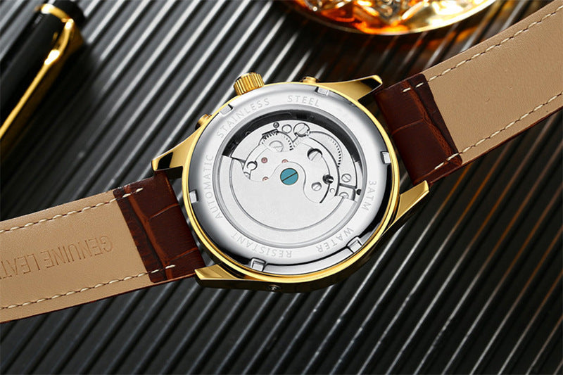 Automatic Hollow Tourbillon Mechanical Watch for Men