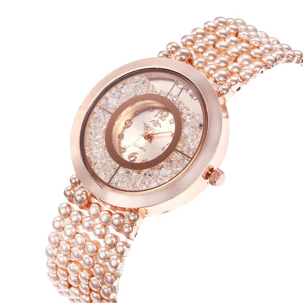 Amazon Hot Fashion Rhinestones Sandpaper Ladies Alloy Watch