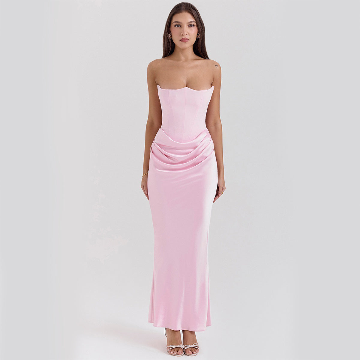 GlamourFit™ Elegant Tube Top Evening Gown – Sexy, Sleek & Sophisticated