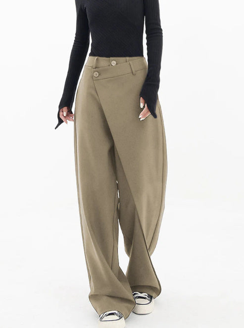 ChicFlow™ Irregular Wide-Leg Pants – Elegant High-Waist Loose Trousers