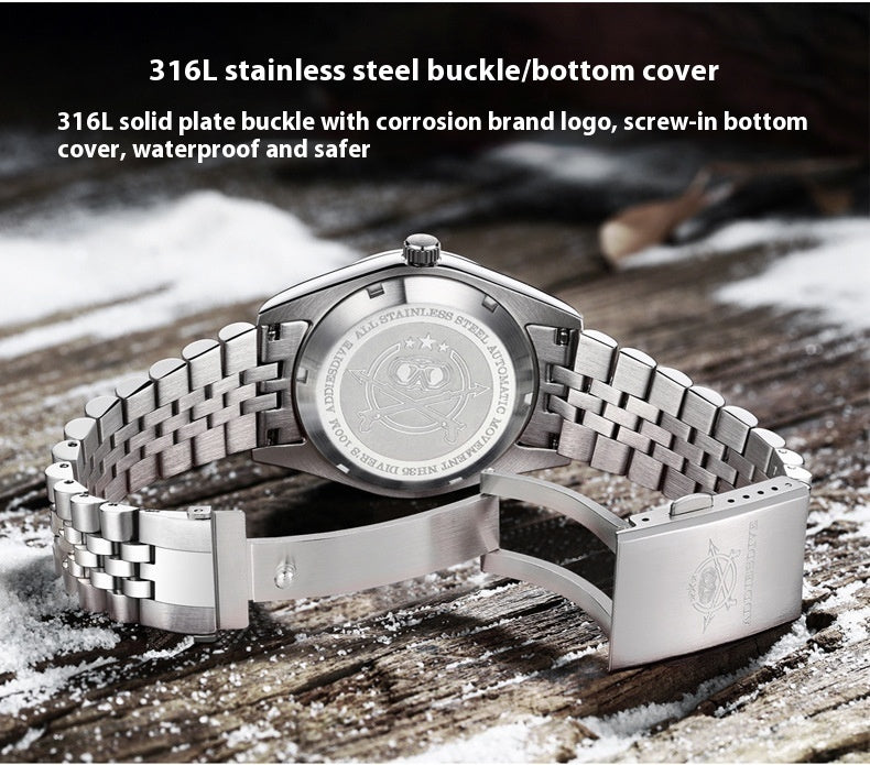 EliteCraft 316L Stainless Steel Automatic Mechanical Watch