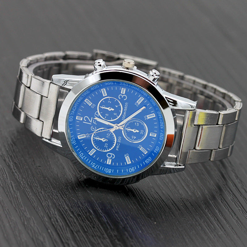 Azure Glass Belt Men's Fashion Gift Quartz Watch