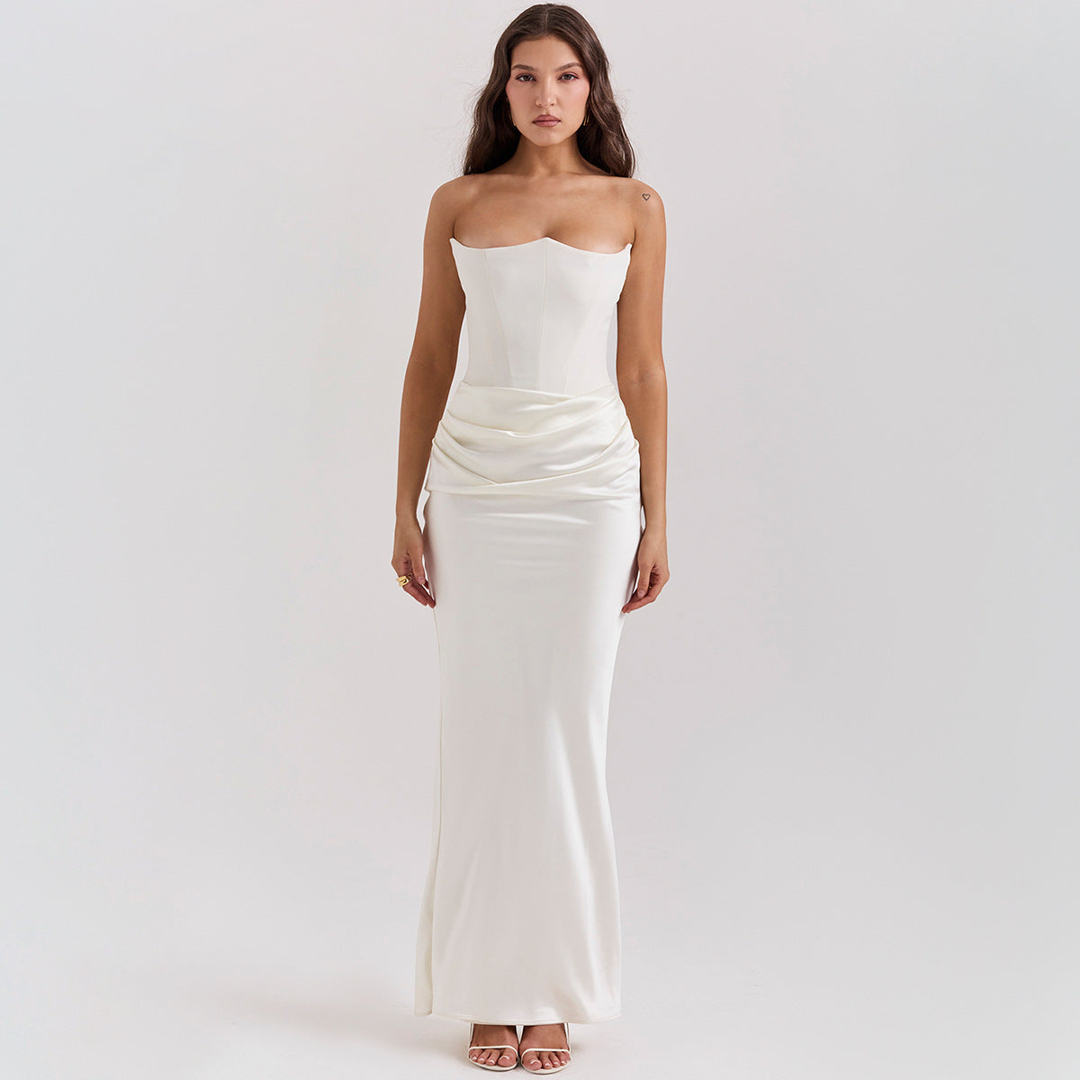 GlamourFit™ Elegant Tube Top Evening Gown – Sexy, Sleek & Sophisticated