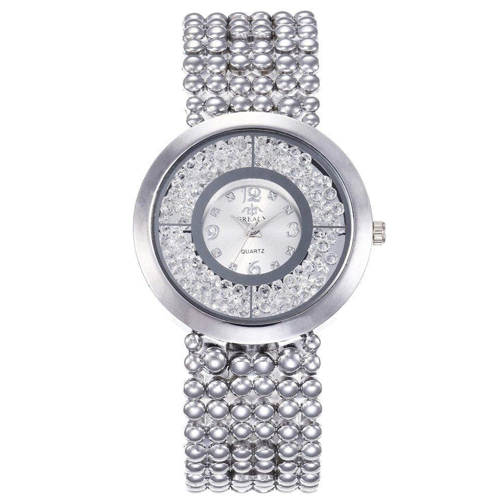 Amazon Hot Fashion Rhinestones Sandpaper Ladies Alloy Watch