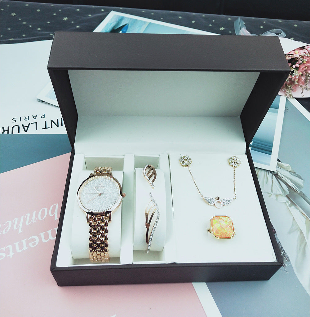 5-Piece Watch Gift Box Set with Fashion Accessories