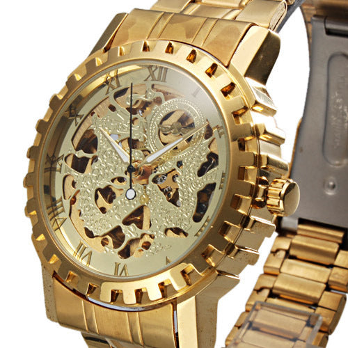 Sleek Sophistication: Full Automatic Winner Men's Automatic Mechanical Watch with Steel Strip