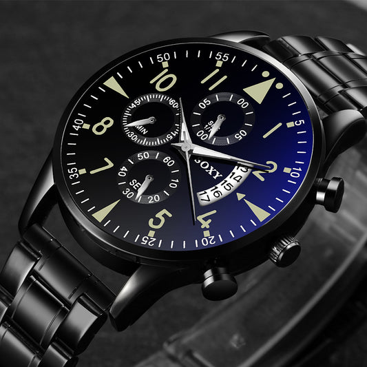 Sleek Steel Elegance - Chronograph Quartz Men's Watch