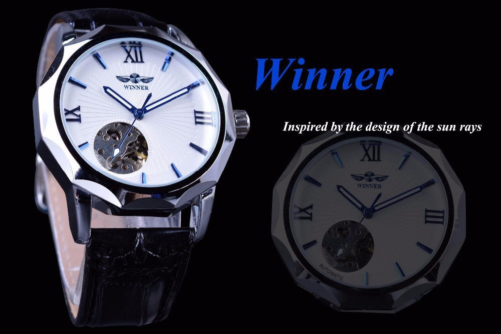 Timeless Precision: WINNER Authentic Men's Mechanical World Time Watch