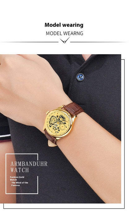 ExecuSport™ Business Quartz Leather Watch – The Perfect Blend of Class & Sport