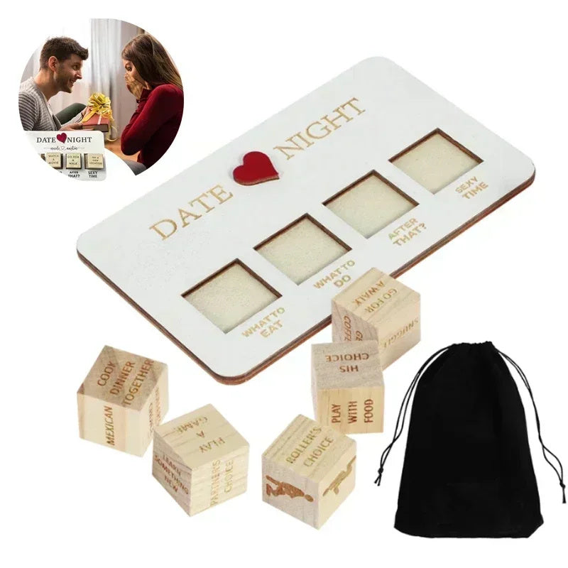 LoveRoll™ Wooden Date Night Dice – Fun & Romantic Game for Couples