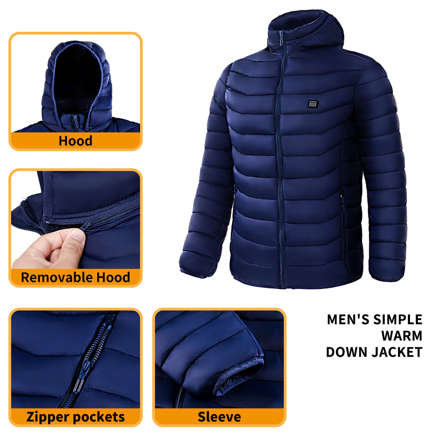 ThermaShield™ Heated Puffer Jacket – Insulated Electric Heating Windbreaker