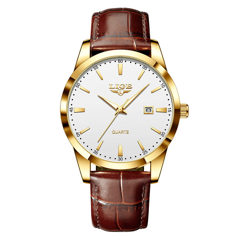 Regal Men's Waterproof Quartz Watch with Single Calendar