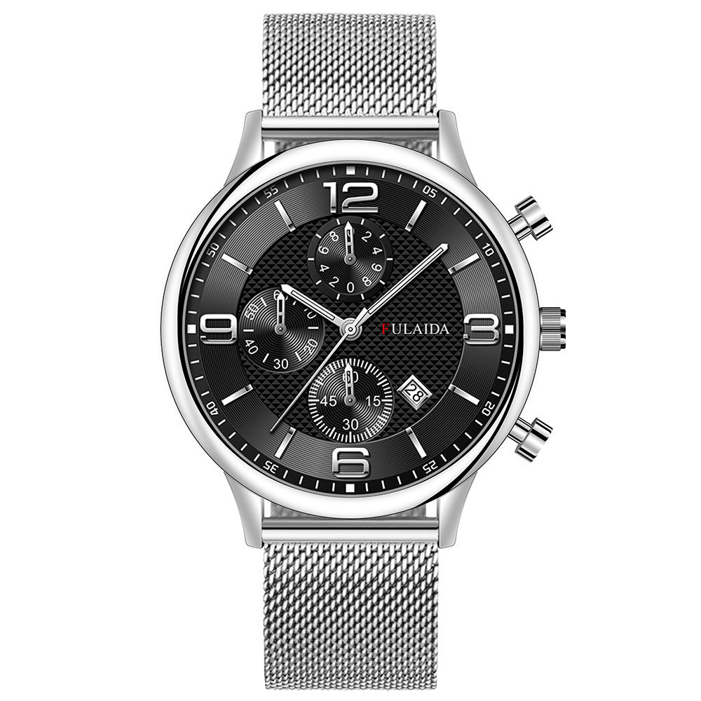 Timeless Mesh Calendar Quartz Watch for Men