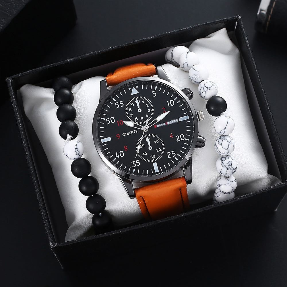 LUXORIS™ Urban Edge – Men's Trendy Quartz Watch & Bracelet Set