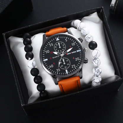 LUXORIS™ Urban Edge – Men's Trendy Quartz Watch & Bracelet Set