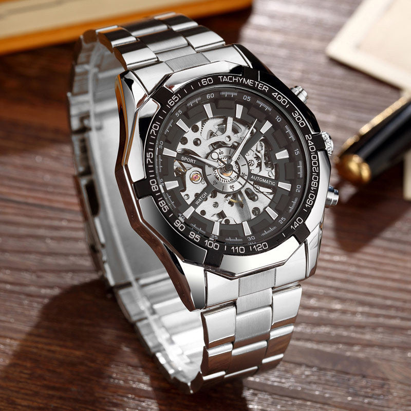 Effortless Elegance: Full Automatic Men's Automatic Mechanical Watch with Steel Strip