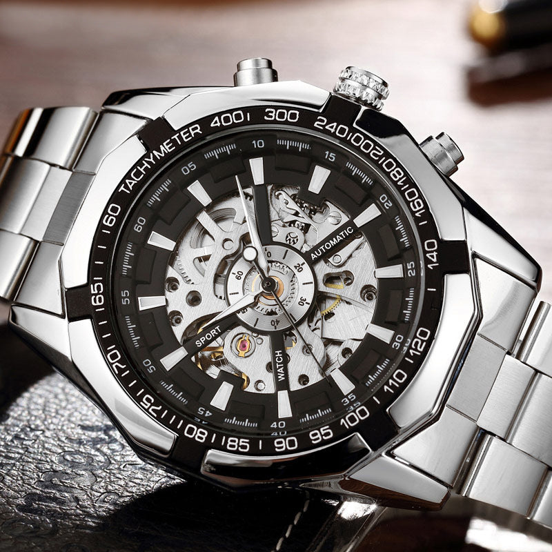 Effortless Elegance: Full Automatic Men's Automatic Mechanical Watch with Steel Strip