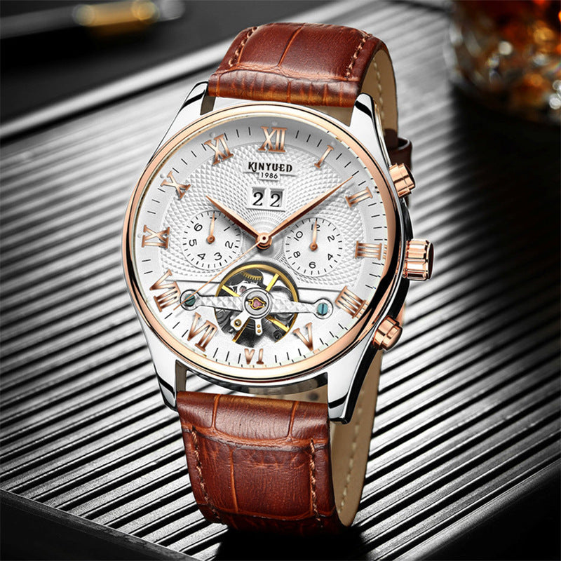 Automatic Hollow Tourbillon Mechanical Watch for Men