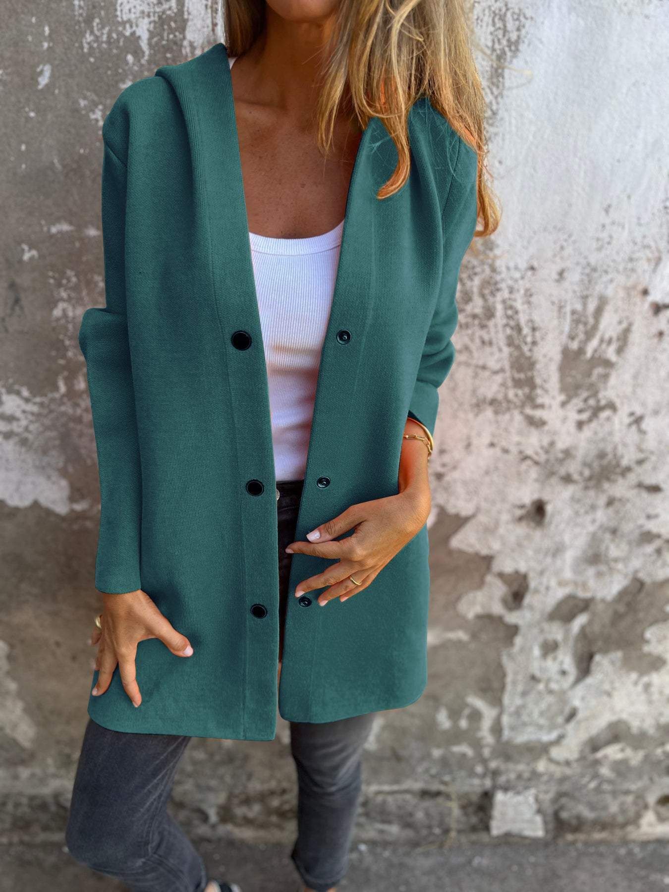 CozyTrend™ - Women's Hooded Single-Breasted Cardigan | Stylish & Lightweight Jacket