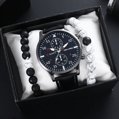 LUXORIS™ Urban Edge – Men's Trendy Quartz Watch & Bracelet Set