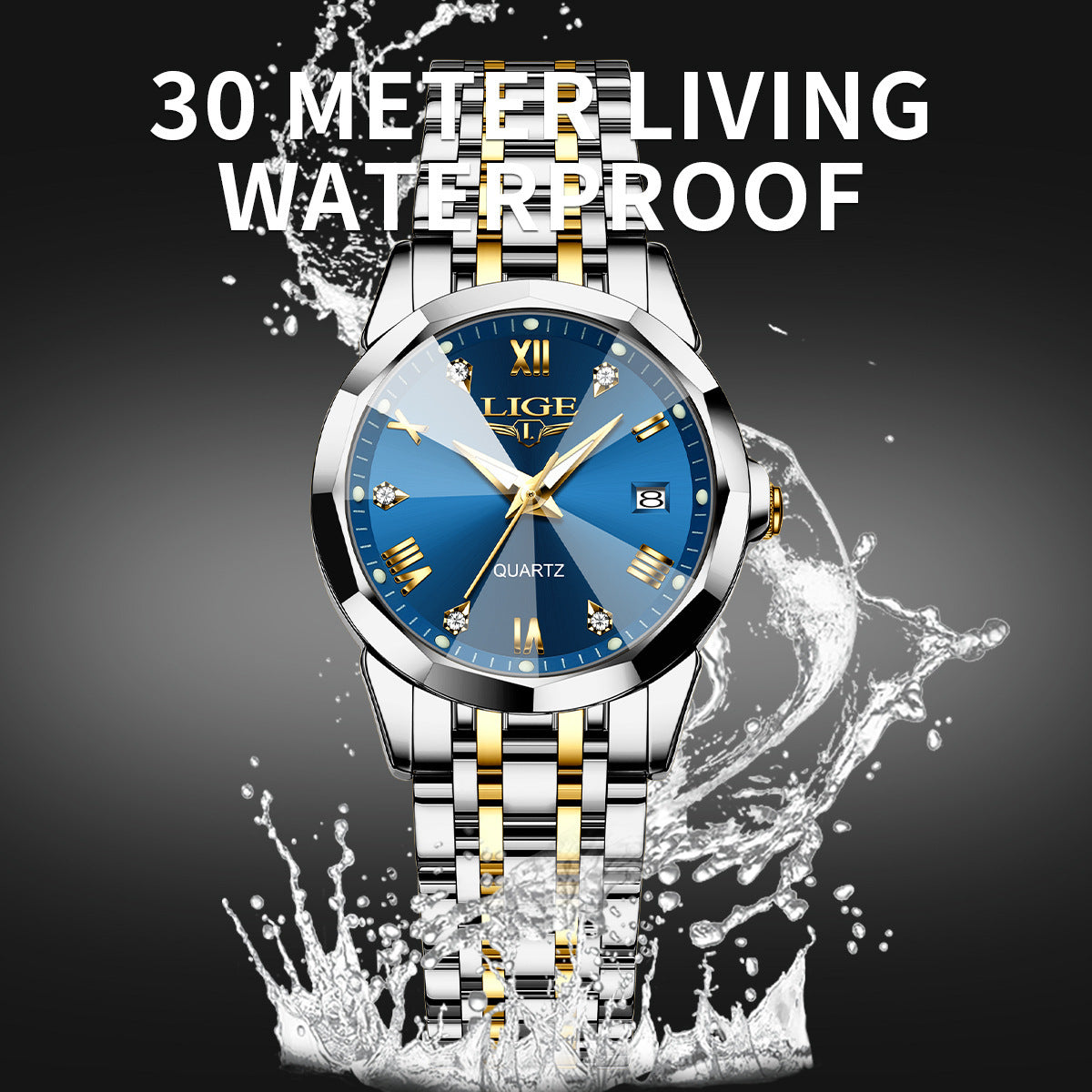 Stylish and Versatile Calendar Waterproof Quartz Watch Couple Men and Women Watch