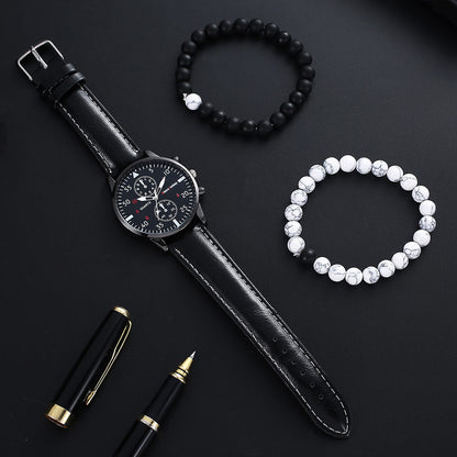 LUXORIS™ Urban Edge – Men's Trendy Quartz Watch & Bracelet Set