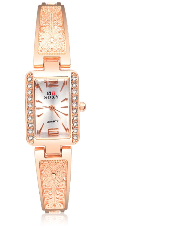 AliExpress Amazon Fashion Bracelet Watch - Rose Gold Square Dial