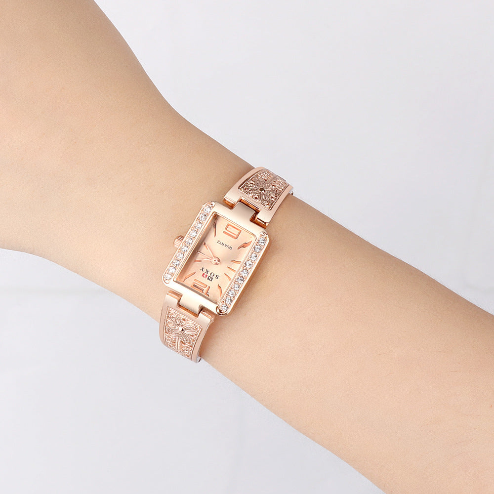 AliExpress Amazon Fashion Bracelet Watch - Rose Gold Square Dial