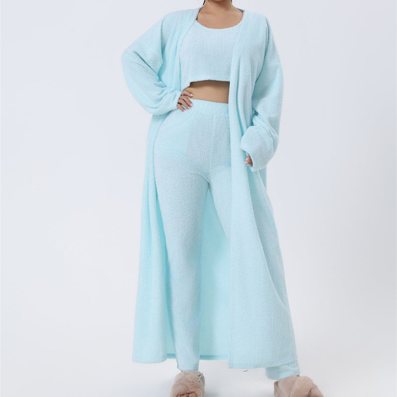 Cozy 3-Piece Lounge Pajama Set – Fluffy & Stylish Winter Wear