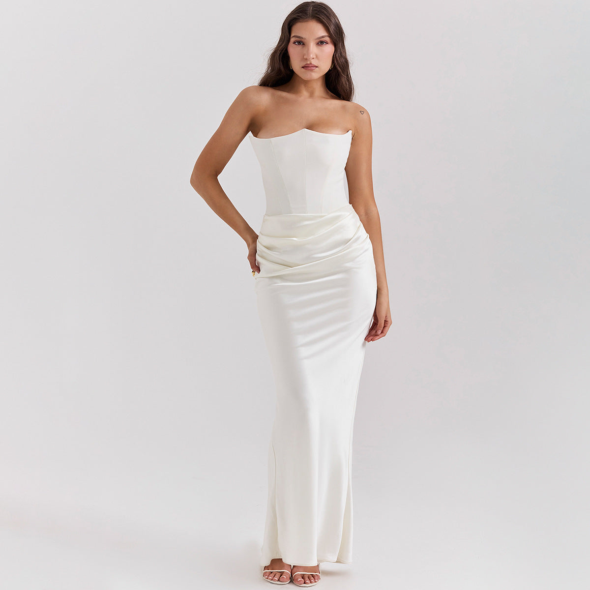 GlamourFit™ Elegant Tube Top Evening Gown – Sexy, Sleek & Sophisticated