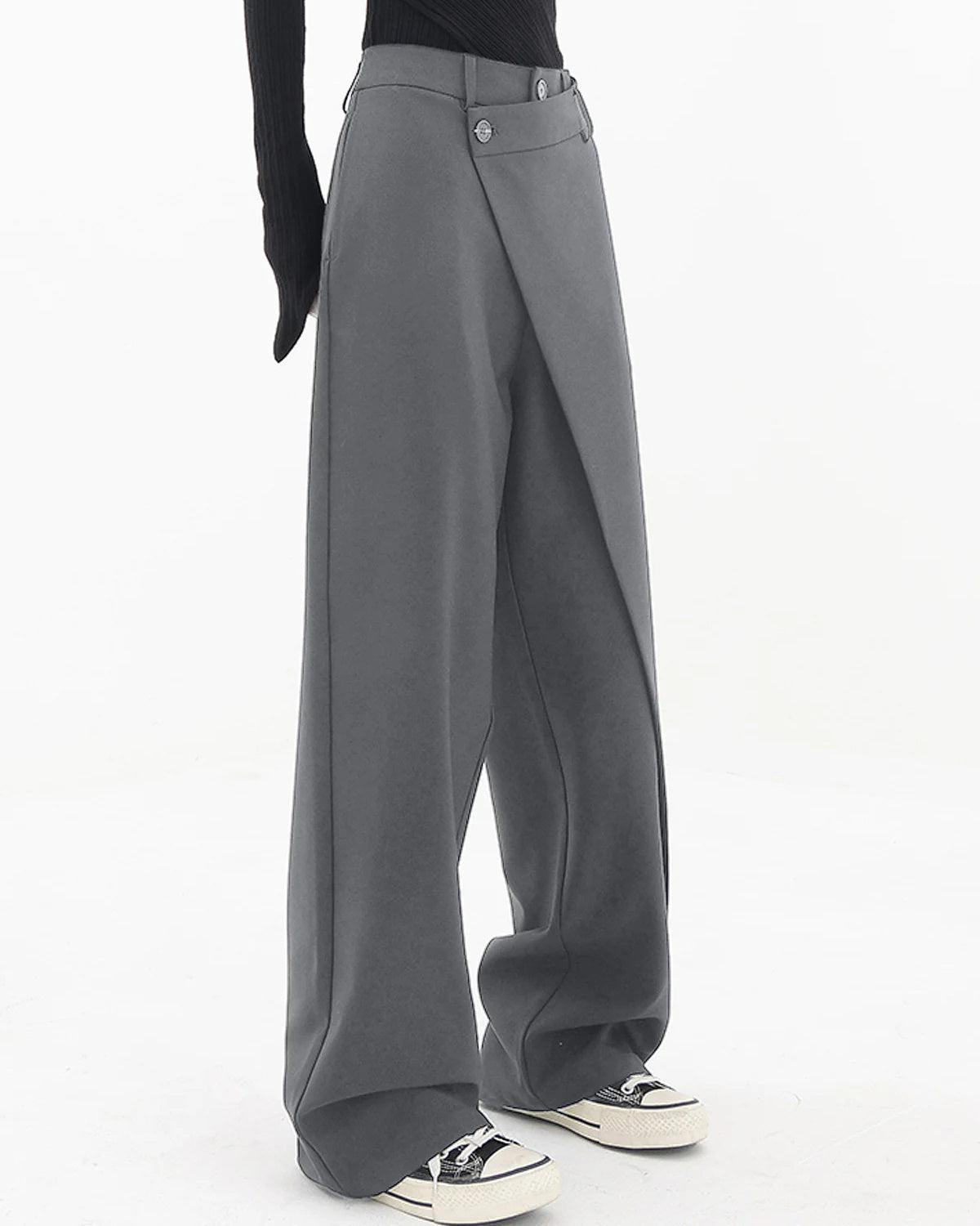 ChicFlow™ Irregular Wide-Leg Pants – Elegant High-Waist Loose Trousers