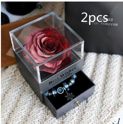 Eternal Flower Rose Jewelry Box for Birthday Presents Valentines Day Wedding Gift