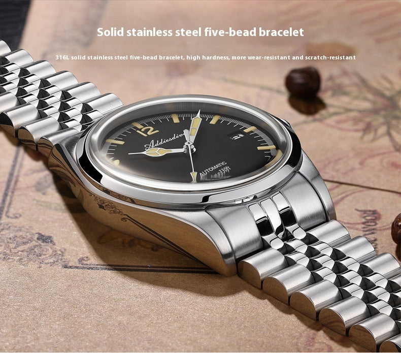 EliteCraft 316L Stainless Steel Automatic Mechanical Watch