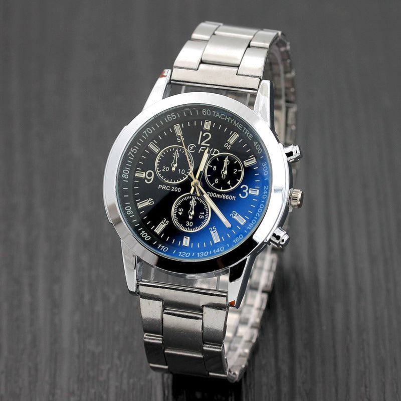 Azure Glass Belt Men's Fashion Gift Quartz Watch